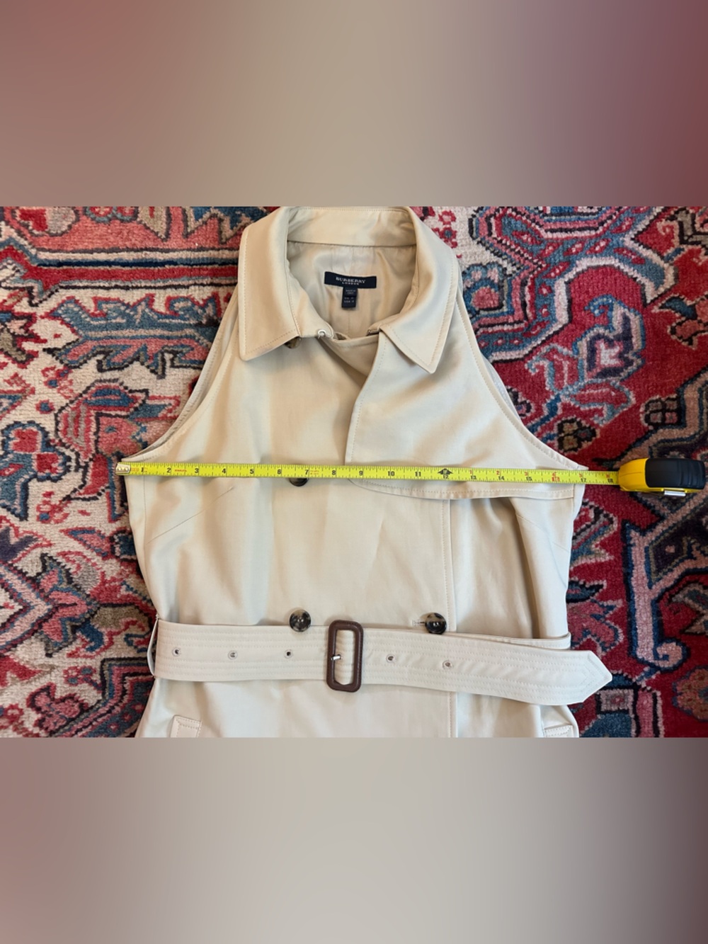 Burberry Khaki Trench Dress— Women’s Size 10 - Picture 9 of 13